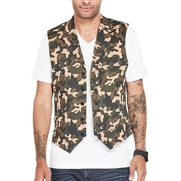 New Men's G by GUESS Tycho Camo Vest - Picture 2 of 8